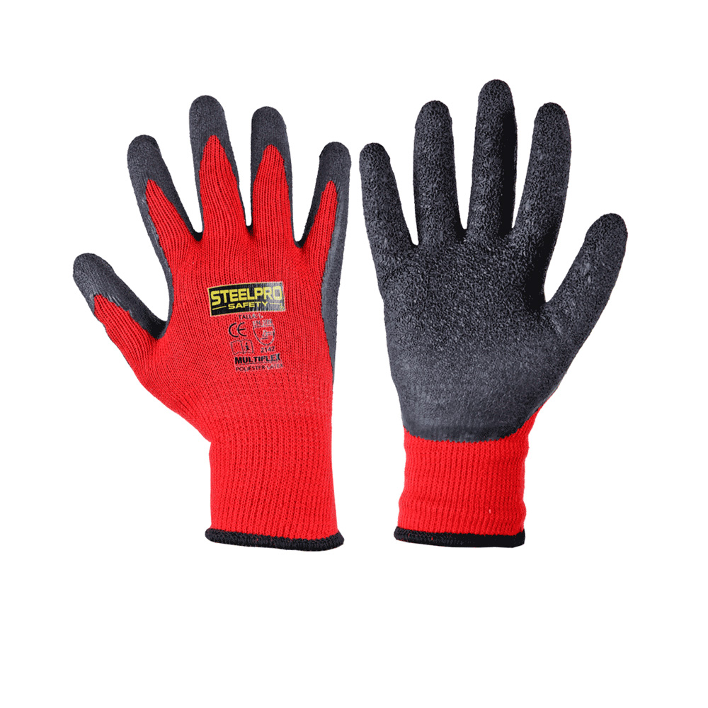 GUANTE MULTIUSO PALMA LATEX ROJO STEELPRO