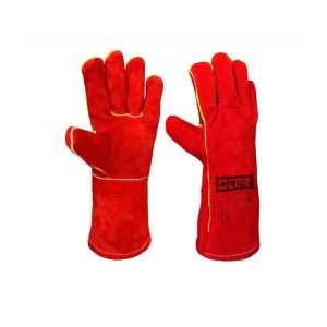 Guante Soldador 14 Pulgadas Carnaza Rojo As080 Clute
