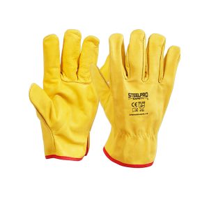 Guante Cuero Puño Corto Amarillo Steelpro