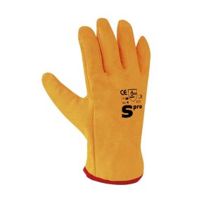 Guante Spro Conductor Carnaza Amarilla 10 pulgadas