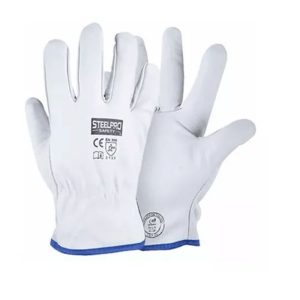 Guante de cuero Puño Corto Blanco Steelpro