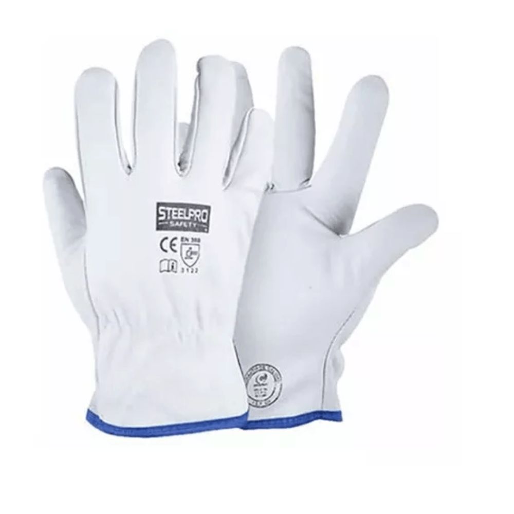 Guante de cuero Puño Corto Blanco Steelpro
